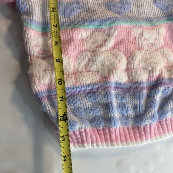 Sure Fun Girl Knit Sweater Pastel Bears 2T? No Tag - Picture 5 of 5